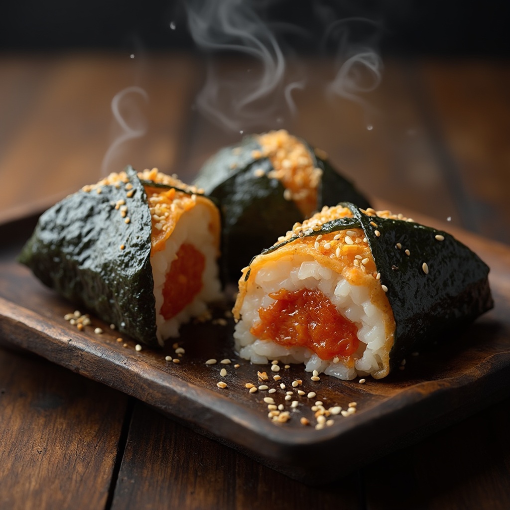 Онигири с курицей и кимчи